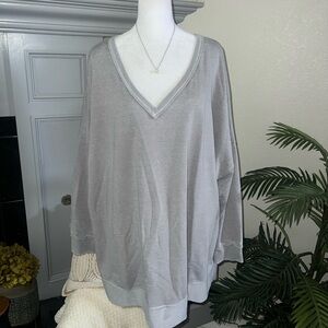 Lilly Mason Gray V-Neck Sweater